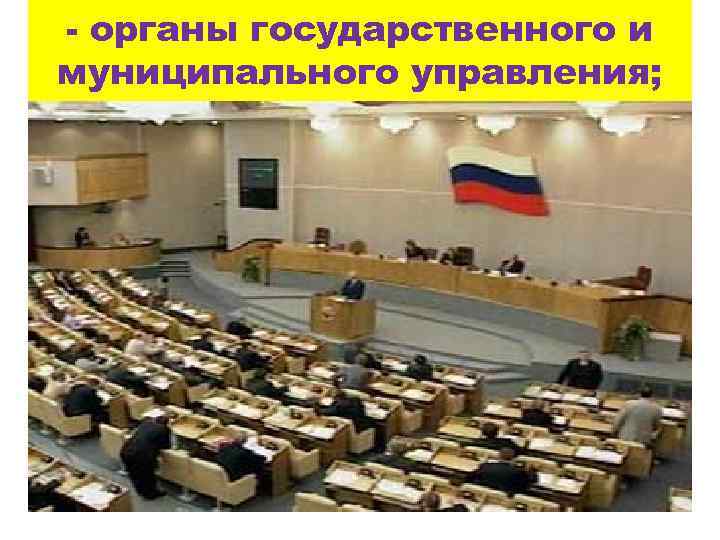 - органы государственного и муниципального управления; 