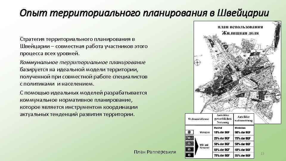 Опыт территориального планирования в Швейцарии Стратегия территориального планирования в Швейцарии – совместная работа участников