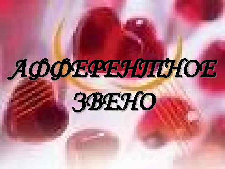 АФФЕРЕНТНОЕ ЗВЕНО 