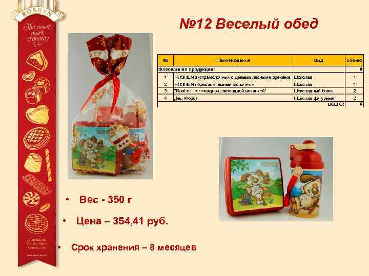 № 12 Веселый обед • Вес - 350 г • Цена – 354, 41