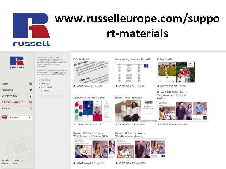  www. russelleurope. com/suppo rt-materials 