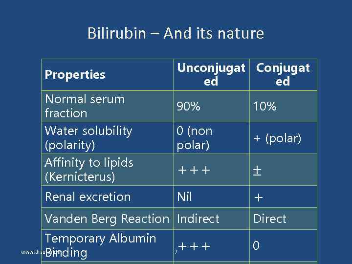 Bilirubin – And its nature Properties Unconjugat Conjugat ed ed Normal serum fraction 90%
