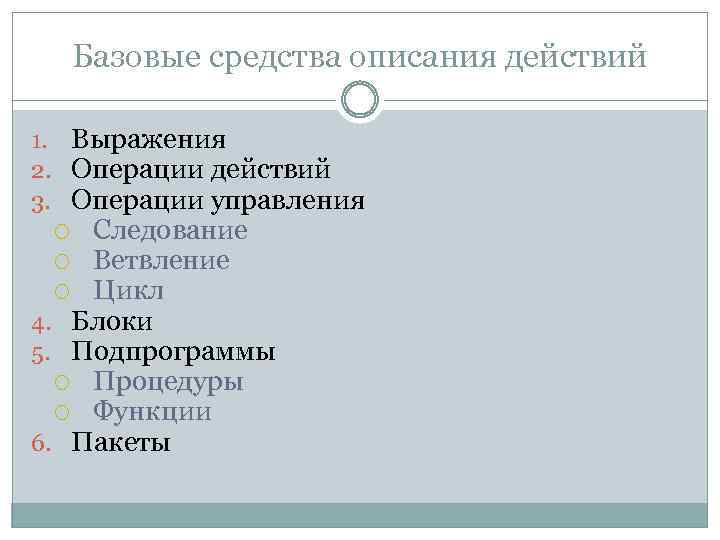 Средства описания. Базовые действия. Базовые действия XP-цикла.. Средства описания 6 класс.