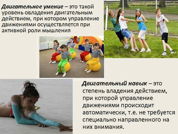 Двигательное умение – это такой уровень овладения двигательным действием, при котором управление движениями осуществляется