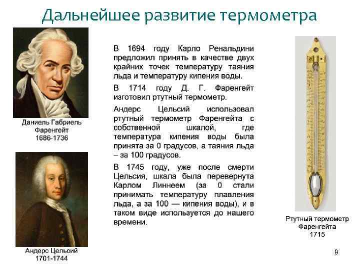 Дальнейшее развитие термометра 9 