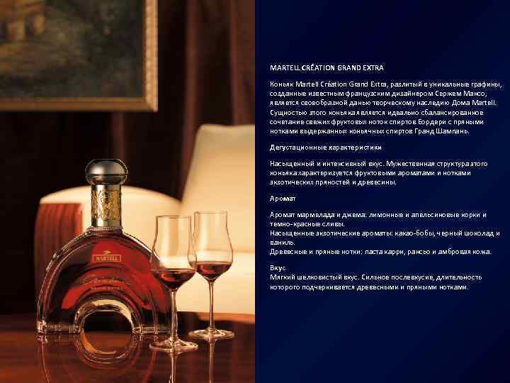 MARTELL CRÉATION GRAND EXTRA Коньяк Martell Création Grand Extra, разлитый в уникальные графины, созданные