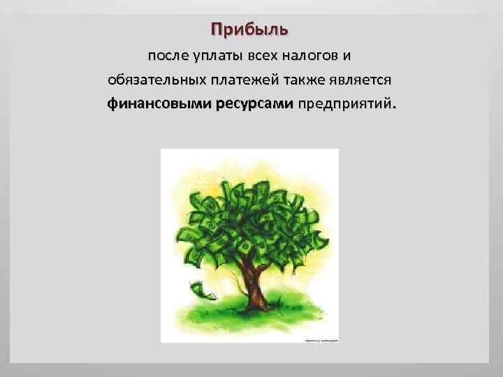 Прибыль после уплаты всех налогов и обязательных платежей также является финансовыми ресурсами предприятий. 