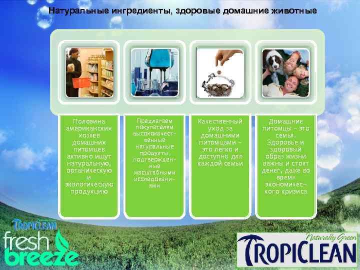 Натуральные ингредиенты, здоровые домашние животные Половина американских хозяев домашних питомцев активно ищут натуральную, органическую