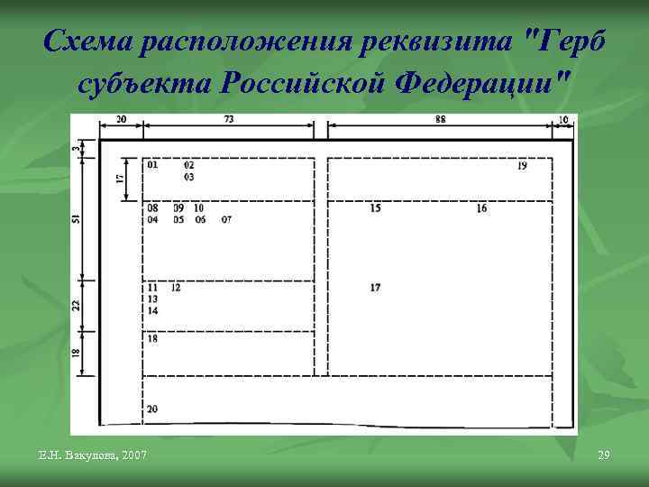 Схема расположения реквизита "Герб субъекта Российской Федерации" Е. Н. Вакулова, 2007 29 