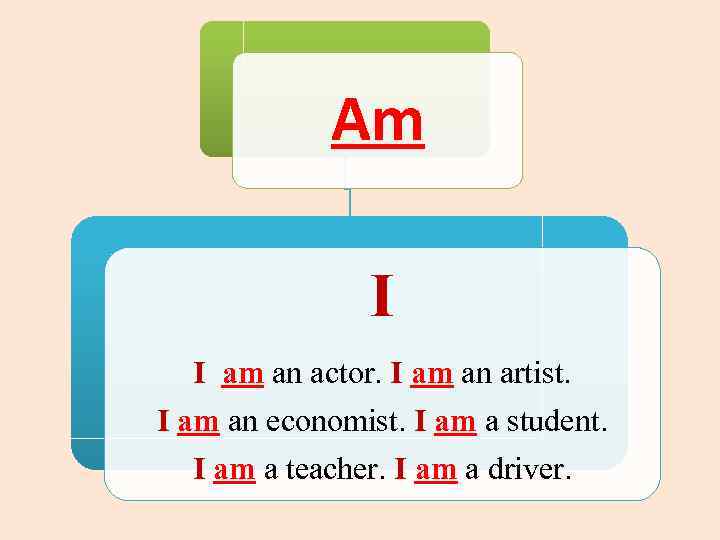 Am I I am an actor. I am an artist. I am an economist.