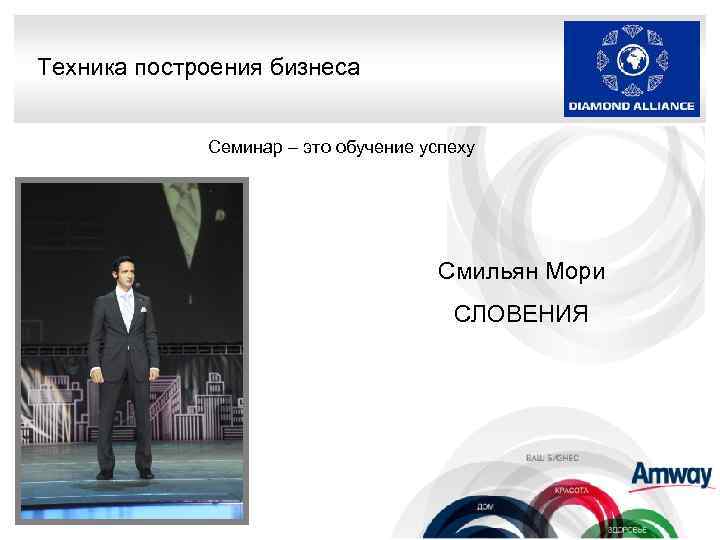Техника построения бизнеса Семинар – это обучение успеху Смильян Мори СЛОВЕНИЯ 