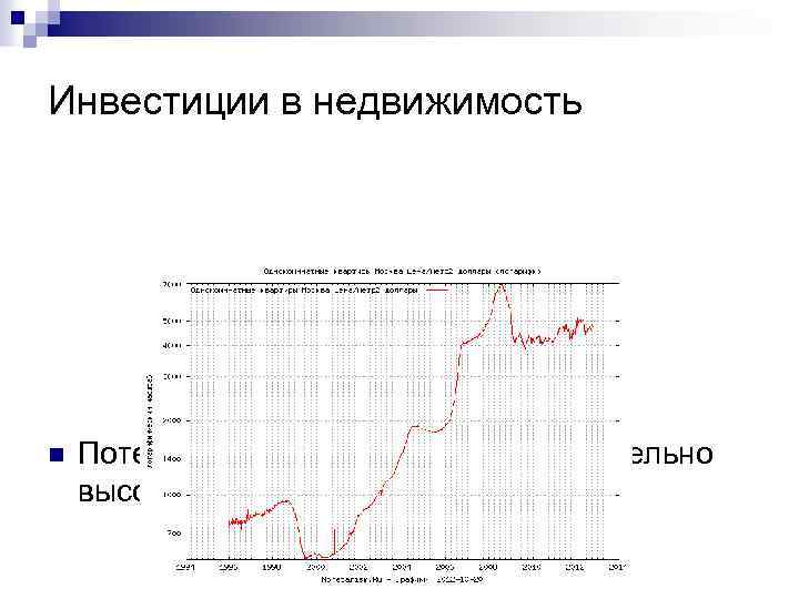 Инвестиции в недвижимость n Потенциальная доходность – относительно высокая 