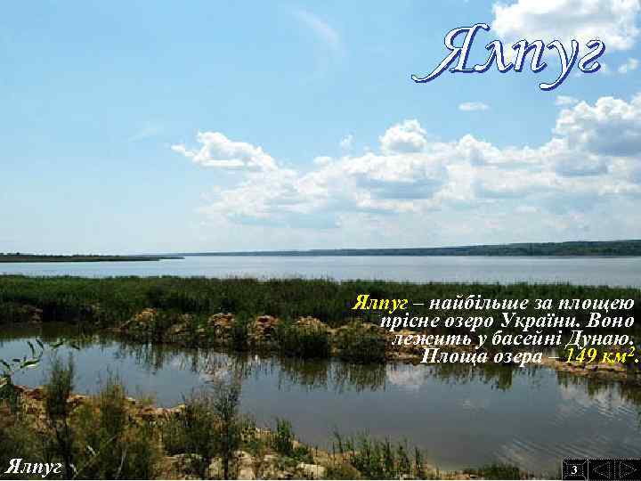Ялпуг – найбільше за площею прісне озеро України. Воно лежить у басейні Дунаю. Площа