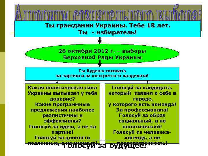 Ты гражданин Украины. Тебе 18 лет. Ты - избиратель! 28 октября 2012 г. –