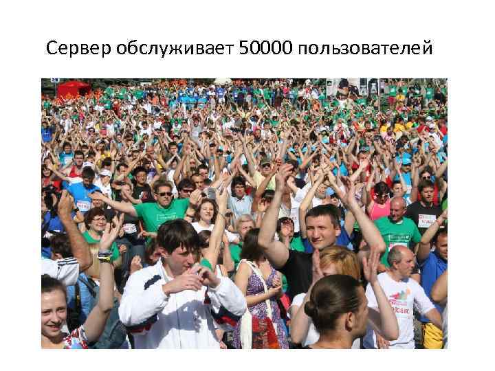 Сервер обслуживает 50000 пользователей 