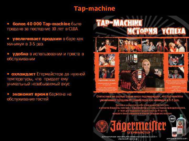 Tap-machine • более 40 000 Tap-machine было продано за последние 10 лет в США