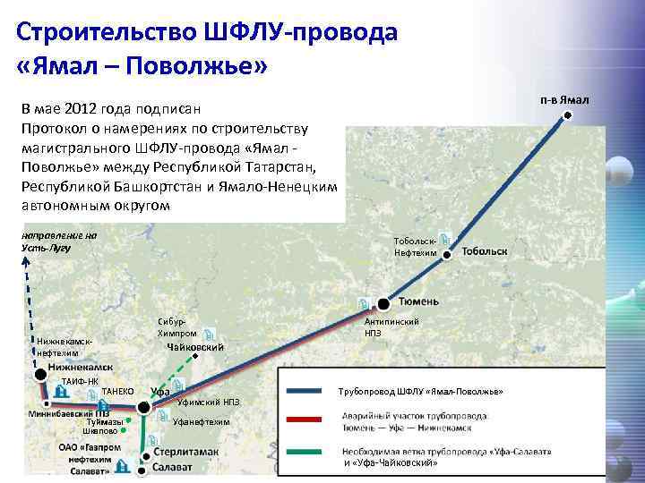 Строительство ШФЛУ-провода «Ямал – Поволжье» п-в Ямал В мае 2012 года подписан Протокол о