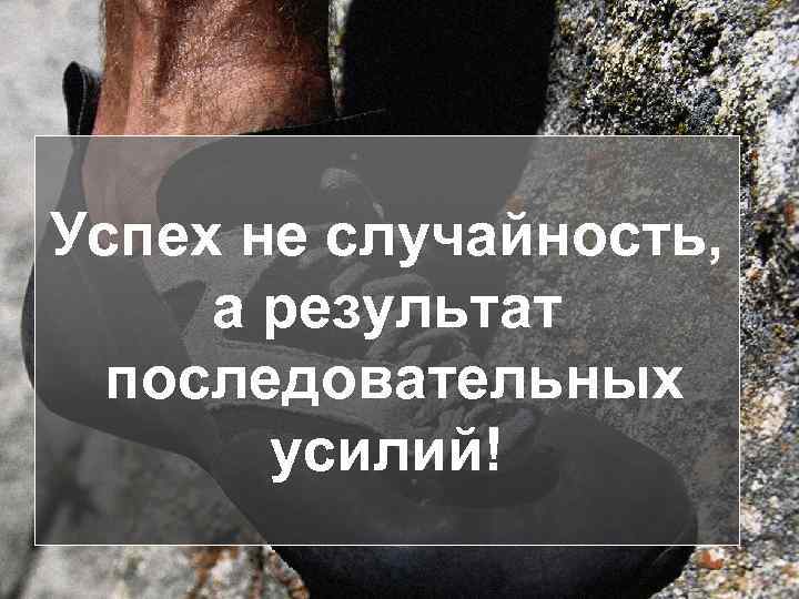 Успех не случайность, а результат последовательных усилий! 