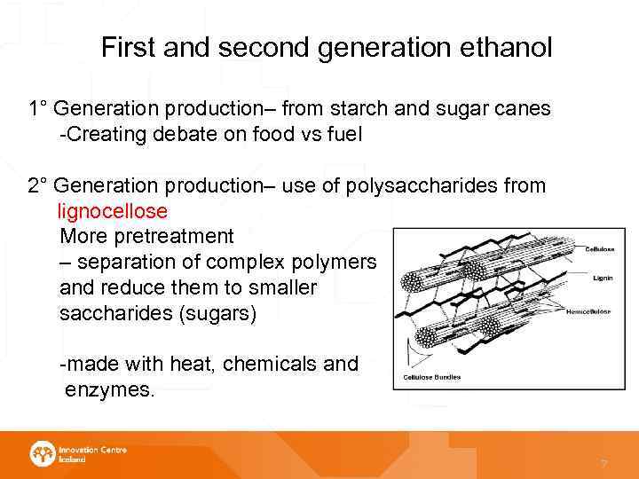 First and second generation ethanol 1° Generation production– from starch and sugar canes -Creating
