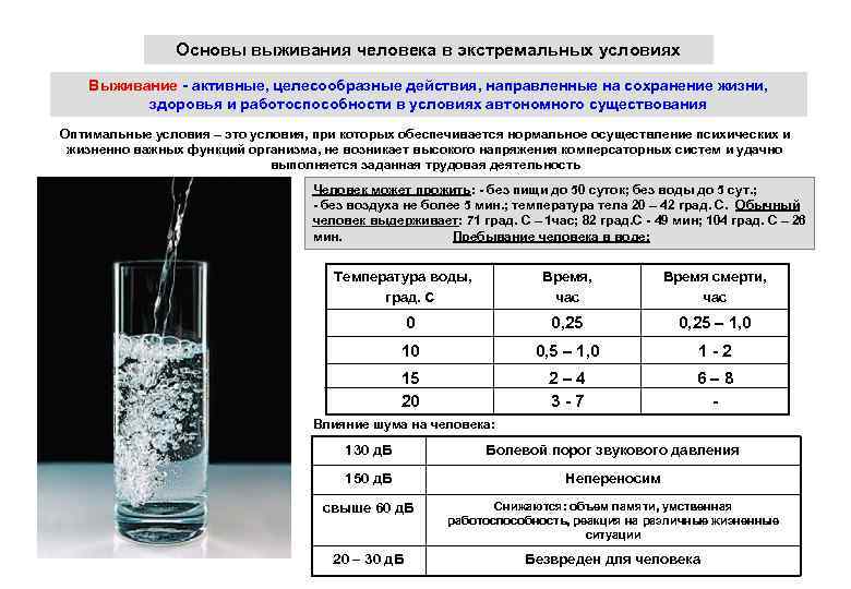 Основы выживания человека в экстремальных условиях Выживание - активные, целесообразные действия, направленные на сохранение