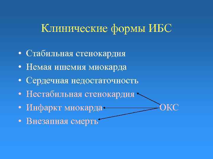 Клинические формы ИБС • • • Стабильная стенокардия Немая ишемия миокарда Сердечная недостаточность Нестабильная