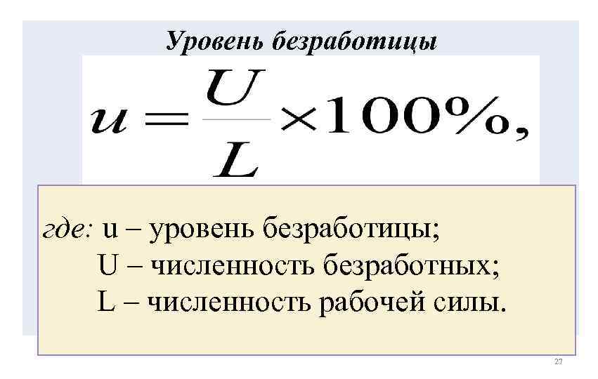 Уровень безработицы это отношение числа безработных