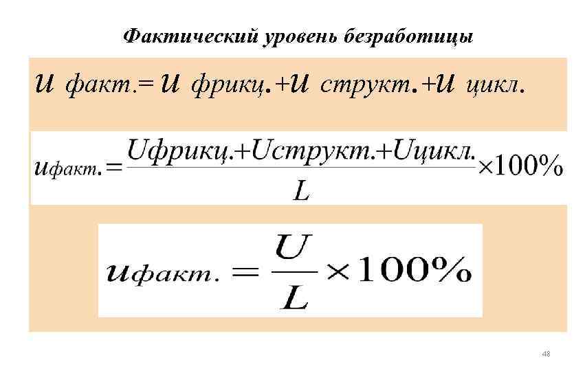 Фактическая безработица равна естественной