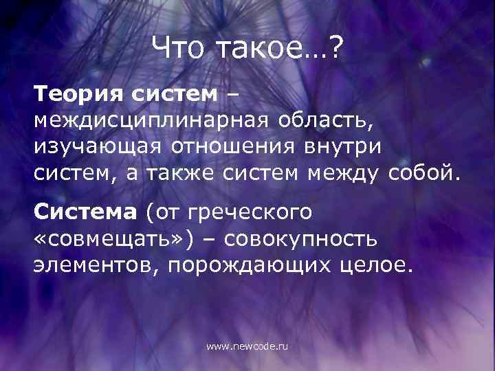 Что такое…? Теория систем – междисциплинарная область, изучающая отношения внутри систем, а также систем