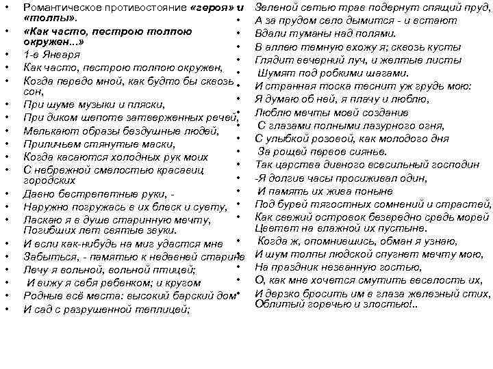  • • • • • Романтическое противостояние «героя» и • «толпы» . •