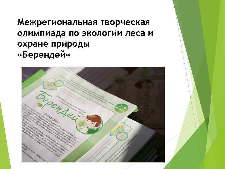 Межрегиональная творческая олимпиада по экологии леса и охране природы «Берендей» 