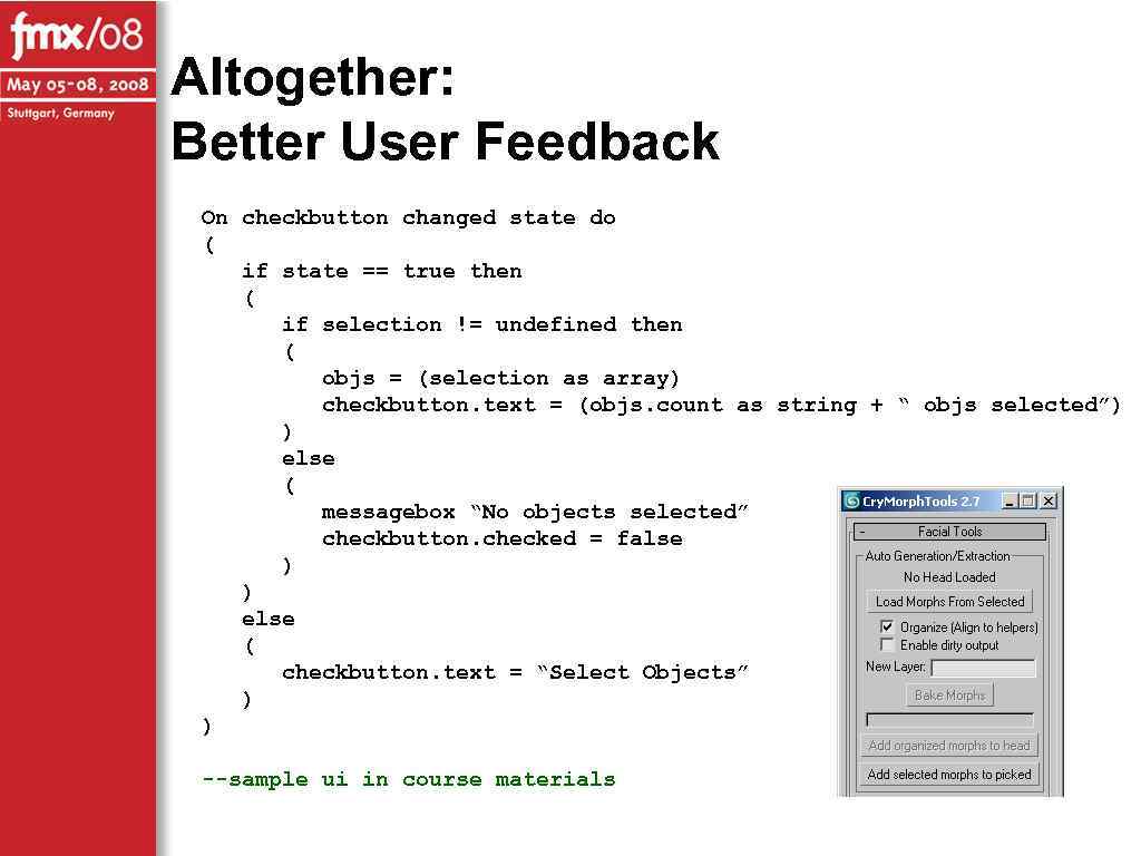 Altogether: Better User Feedback On checkbutton changed state do ( if state == true