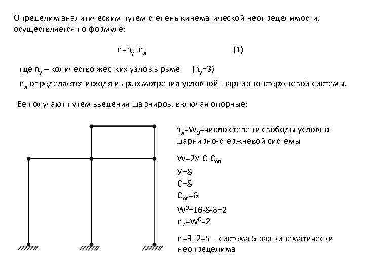 Степень статической неопределимости системы изображенной на рисунке равна
