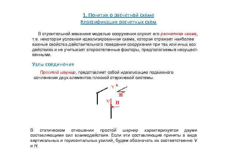 Понятие о расчетной схеме