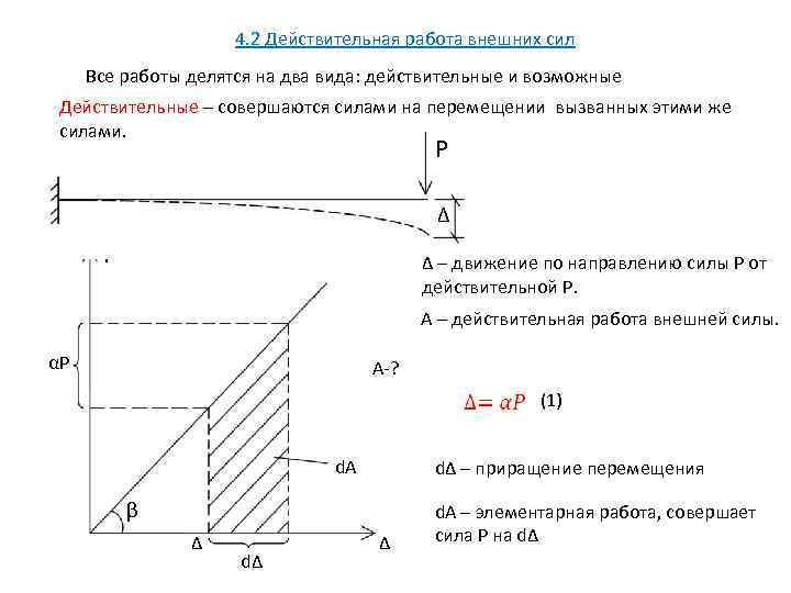 2 действительное. Действительная работа внешних сил. Действительная работа внутренних сил. Работа внешних сил это определение. Возможная работа внешних сил.