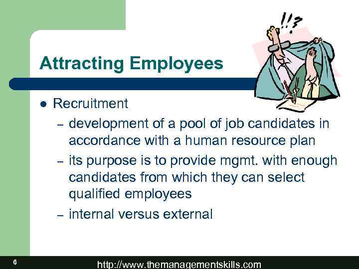 Attracting Employees l 6 Recruitment – development of a pool of job candidates in