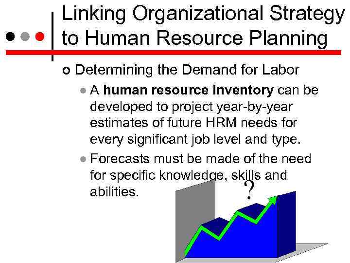 Linking Organizational Strategy to Human Resource Planning Determining the Demand for Labor A human