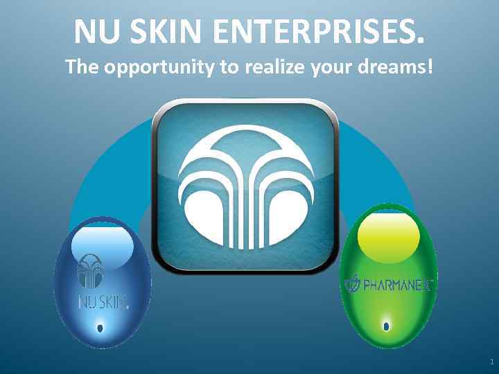 NU SKIN ENTERPRISES. The opportunity to realize your dreams! 1 
