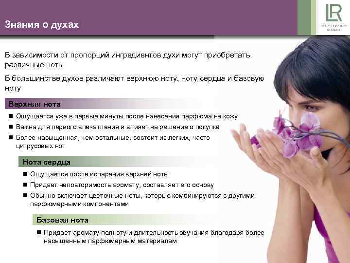 Знания о духах В зависимости от пропорций ингредиентов духи могут приобретать различные ноты В