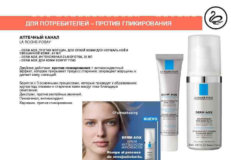 ДЛЯ ПОТРЕБИТЕЛЕЙ – ПРОТИВ ГЛИКИРОВАНИЯ АПТЕЧНЫЙ КАНАЛ LA ROCHE-POSAY - DERM AOX, ПРОТИВ МОРЩИН,