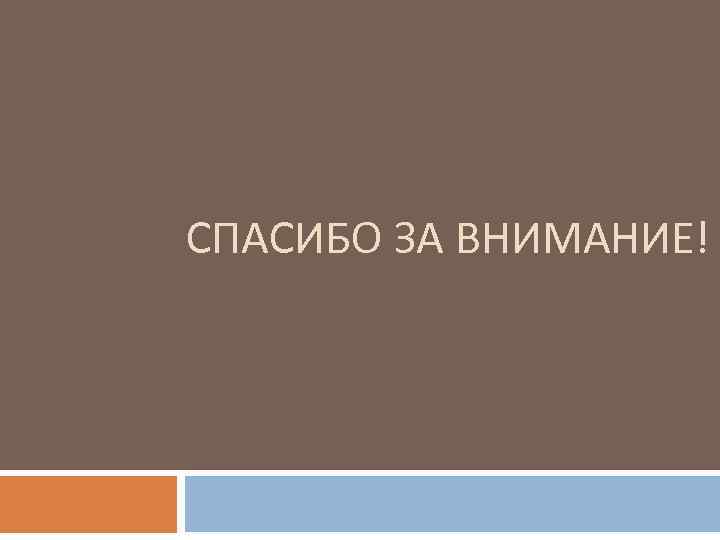 СПАСИБО ЗА ВНИМАНИЕ! 