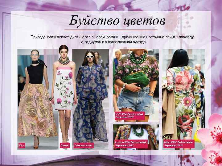 Буйство цветов Природа вдохновляет дизайнеров в новом сезоне – яркие свежие цветочные принты повсюду: