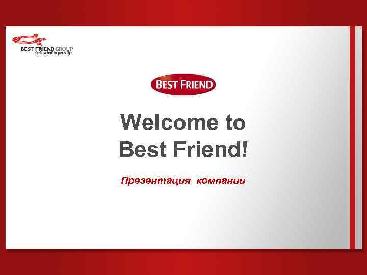 Welcome to Best Friend! Презентация компании 