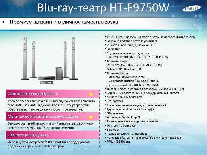 Blu-ray-театр HT-F 9750 W • Премиум-дизайн и отличное качество звука • 7. 1, 1330