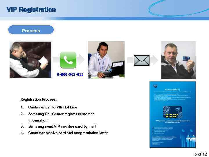 VIP Registration Process 0 -800 -502 -022 Registration Process: 1. Customer call to VIP