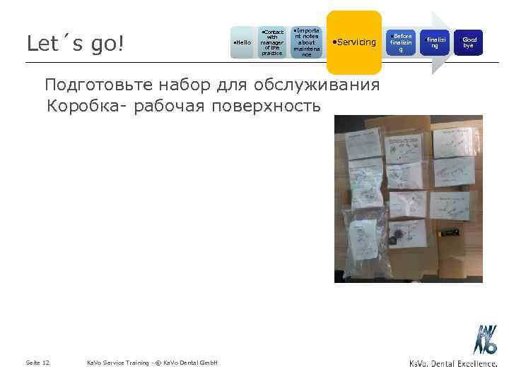Let´s go! • Contact • Hello with manager of the practice • Importa nt