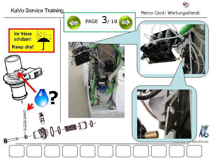 Ka. Vo Service Training PAGE ? 3/ 10 Memo Card: Wartungsdienst 