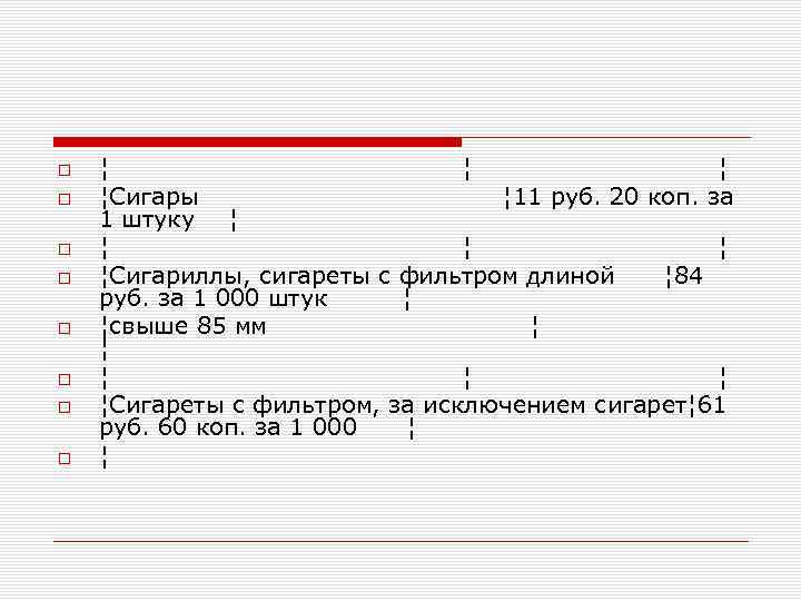  ¦ ¦Сигары ¦ 11 руб. 20 коп. за 1 штуку ¦ ¦ ¦Сигариллы,