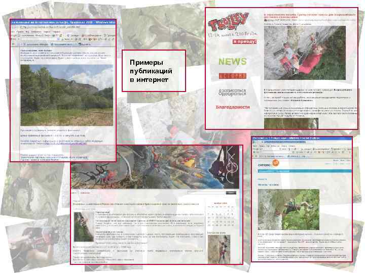Примеры публикаций в интернет 