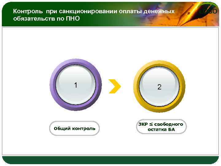 Контроль при санкционировании оплаты денежных обязательств по ПНО 1 Общий контроль 2 ЗКР ≤