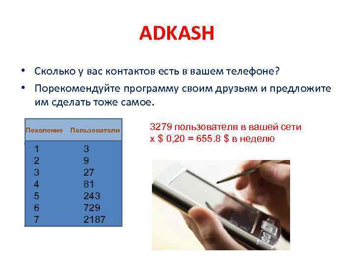 ADKASH • Сколько у вас контактов есть в вашем телефоне? • Порекомендуйте программу своим